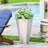 13" Outdoor Modern MGO Small Cast Stone Planter, White-456111213-456111208