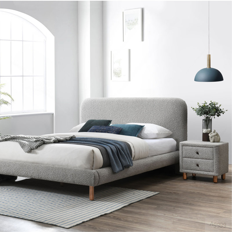 Table de chevet 2 tiroirs Grey Boucle