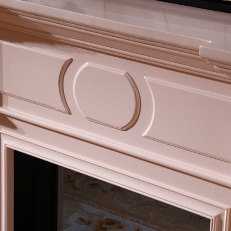 Foyer électrique en bois massif, Beige, H 31,5 po x l 39,37 po x P 12,99 po