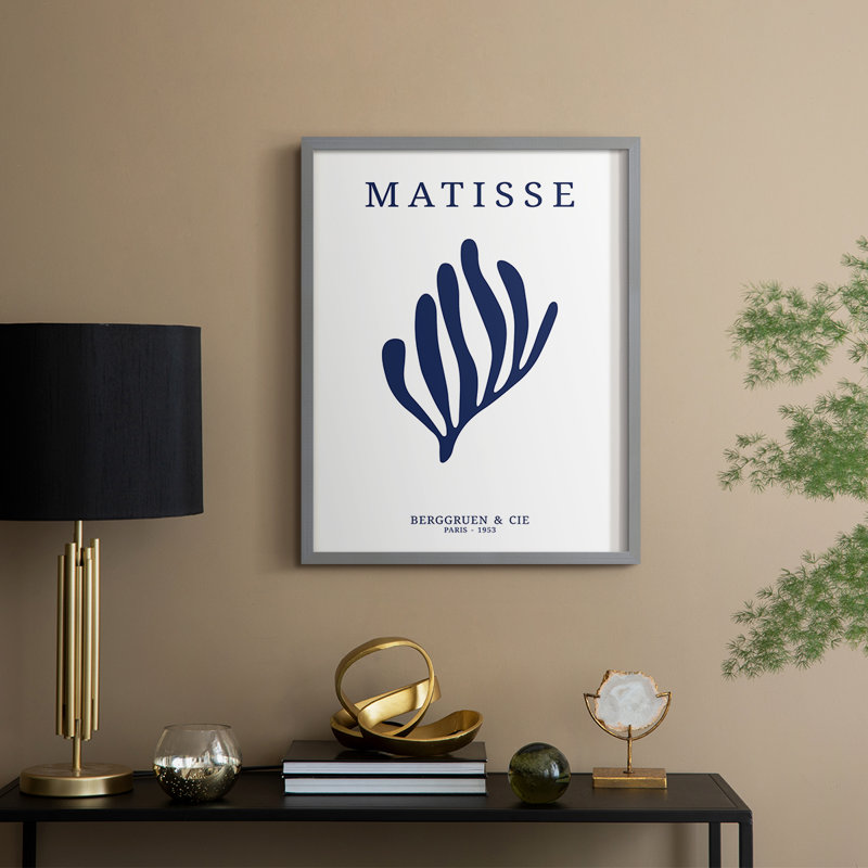 Matisse CDX III, reproduction d'art encadrée - bois massif, H 11 po x l 9 po, Gris