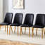 Chaises de salle à manger modernes de 4 personnes, cuir PU noir, structure de pieds en métal doré, coussin de siège épais, confortable pour divers endroits, processus d'assemblage facile 4 pièces, cuir, supports, rembourrage,-1066376988-1066376992