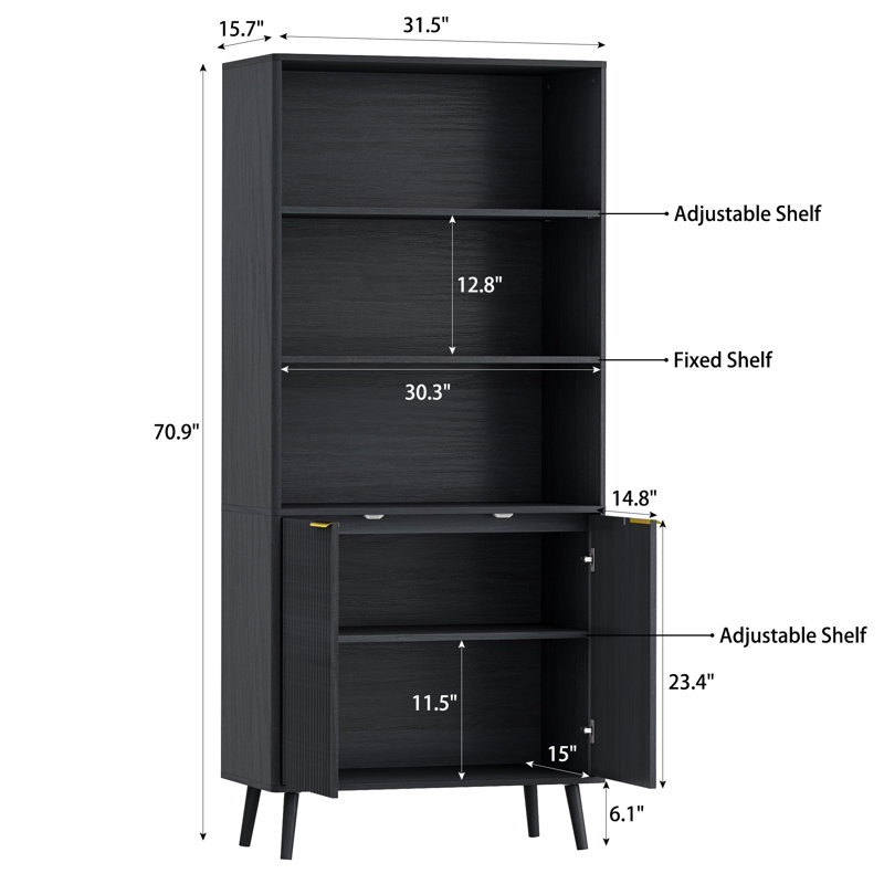 70.9 Kitchen Pantry, Black