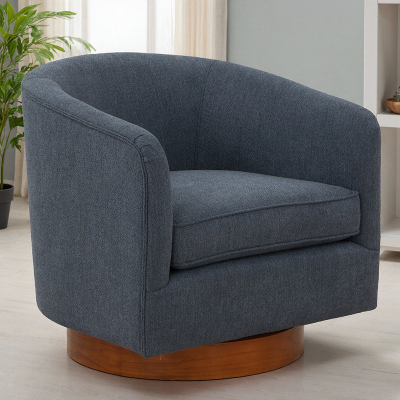 Chaise pivotante en chenille bleue Miramar, Bleu