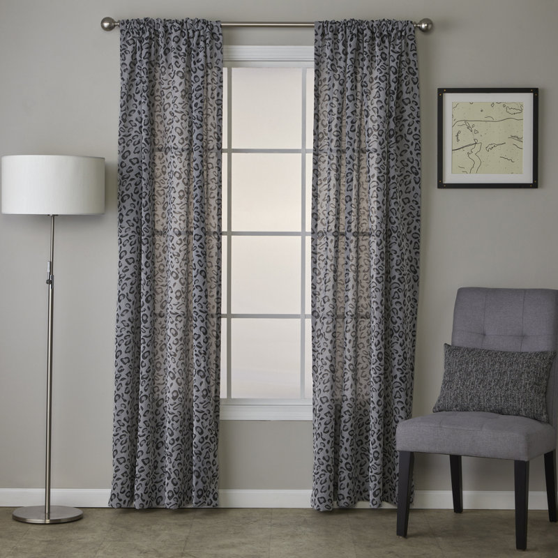Charcoal Polyester Light-Filtering Rod Pocket Window Panel