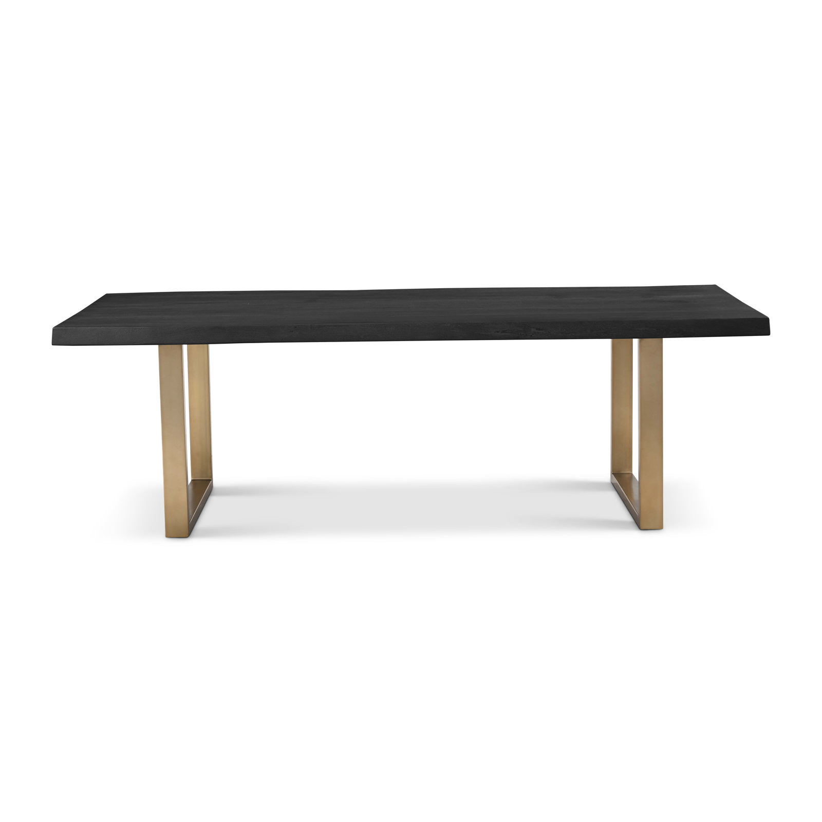 Colin Acacia Dining Table, Brass, Ebonized, 29.75"H x 92"L x 40"W