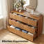 Ensemble de meubles de chambre à coucher 3 pièces à cannelures modernes avec commode à 6 tiroirs et 2 tables de chevet