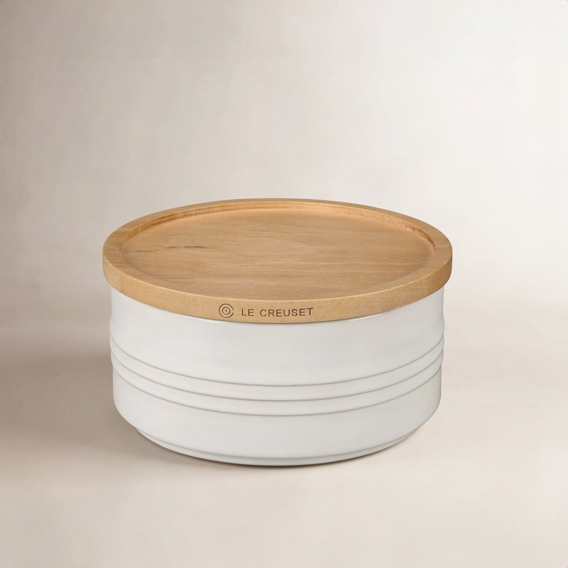 Metallics Kitchen Canister, White, 2.5" H x 5.5" W x 5.5" D