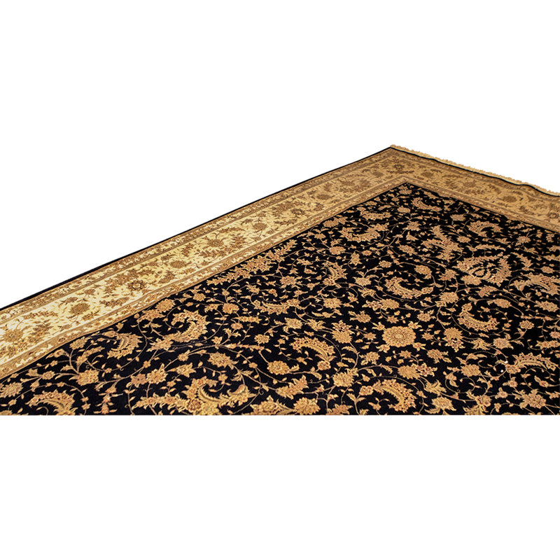 Wool Oriental Area Rug in Navy