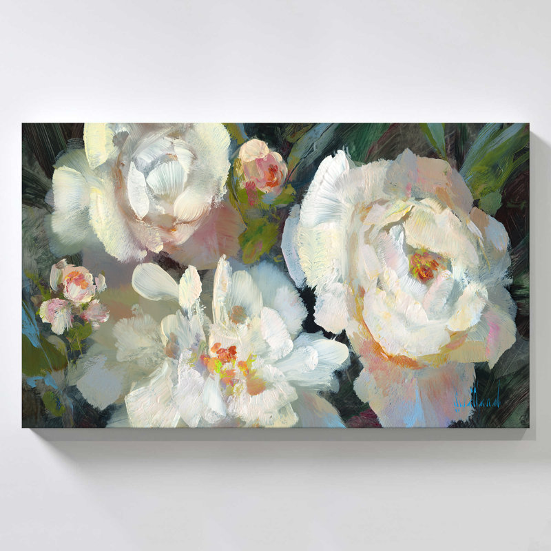 "Garden Peony Trio" par Katie Swatland, reproduction sur toile, H 28 po x l 48 po x P 1,5 po