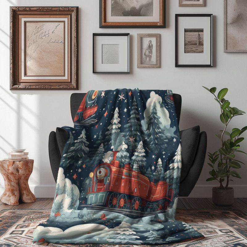 Snowy Express - 1 Piece Premium Blanket, Twin