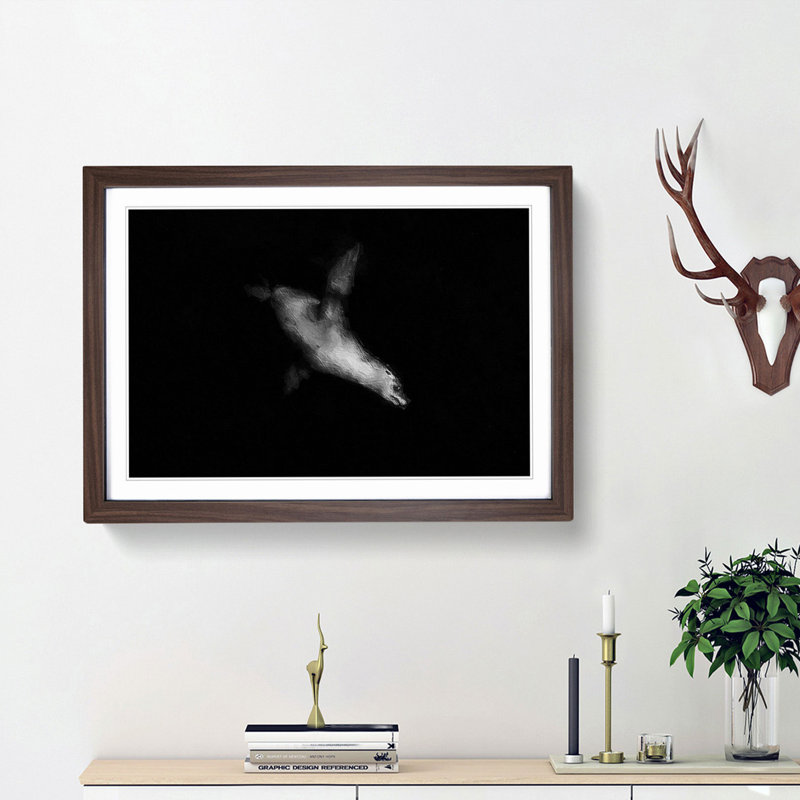 Sea Lion - Picture Frame Painting Print, Walnut Framed, 48cm H x 65cm W x 2cm D