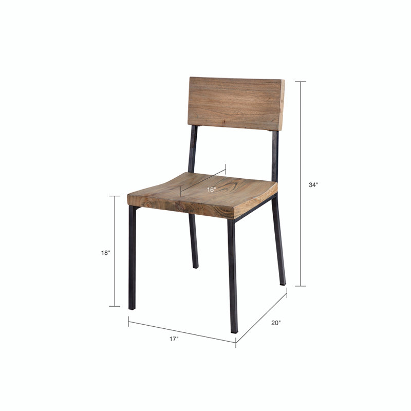18'' H Solid Wood Side Chair