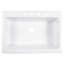 Évier de cuisine Parker de 34 po en argile réfractaire blanche éclatante Quick-Fit® à encastrer, style ferme, à tablier frontal et à cuve avec 4 trous pour robinet-132400886-132400883-132400881