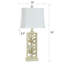 Lampe de table South Cove Coastal Cast - Finition crème patinée - Abat-jour en tissu blanc
