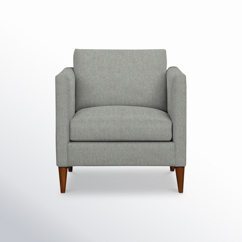 Clifford Upholstered Custom Armchair, Ticket Smoke Heathered Basketweave