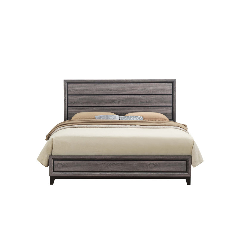 Mirage Gray Queen Bed with Panel-Style Headboard