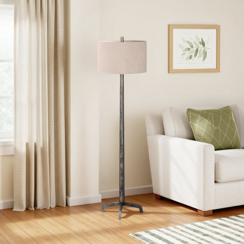 Cyla 62.25'' Distressed Steel Traditional Floor Lamp