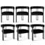 Ensemble de 6 fauteuils de salle à manger rembourrés en velours de 18 po (ensemble de 6)-750394920