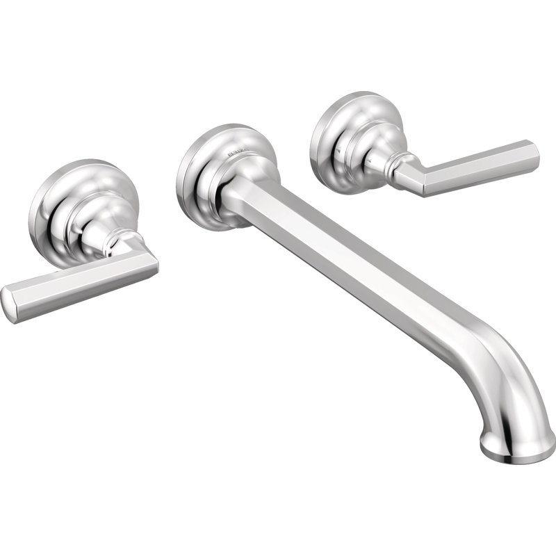 Beauclere™ Two Handle Wall Mount Tub Filler, Lever Handle, Polished Chrome