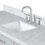 Meuble-lavabo ARIEL Monroe de 43 po en bois massif gris avec un comptoir en marbre de Carrare italien de 1,5 po et un lavabo rectangulaire centrale.-99405041-131238691-131238695