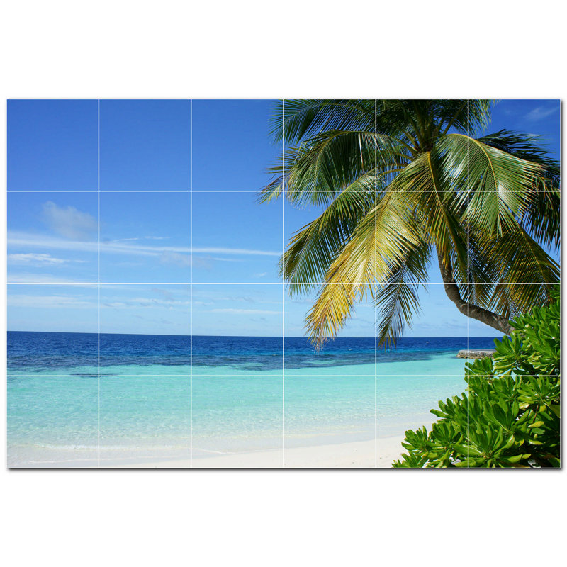 Murale en céramique satinée 6 "x 6" Beach Photo