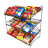 24" W X 14.9" D X 23.2" H 3-Open-Shelf Wire Rack for Countertop Chips Snack Book Display Black