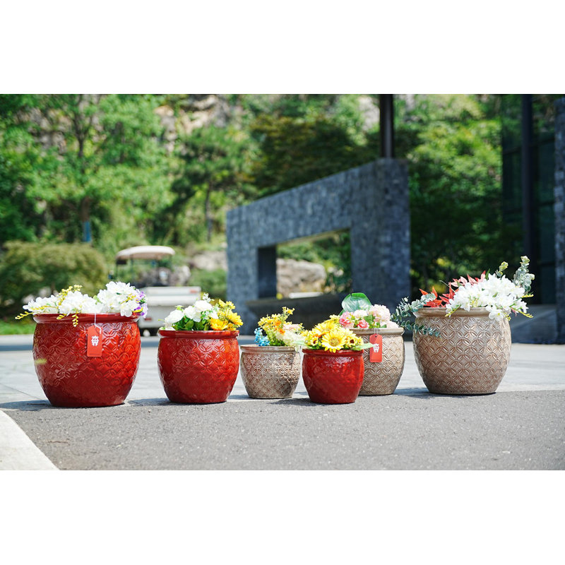 High-quality ceramic flower pots, Antique Yellow