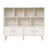 33.9"H x 41.7"W x 9.4"D Storage Bookcase, Open Bookshelf With Solid Wood Legs, Standing Open Bookshelf With 11 Compartments-114814314