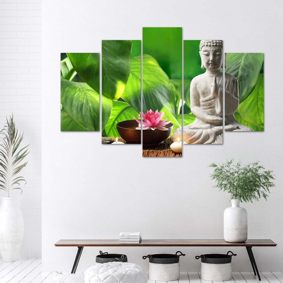 Leinwandbild Buddha Zen Flower Leaf