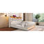 Grand lit avec lumières à DEL et poche latérale pratique - rangement rembourré naturel-84594136-84594149