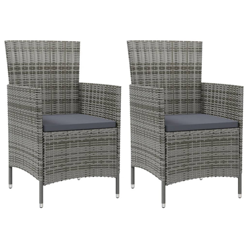 Chaise de patio avec coussin, Gris foncé, Gris