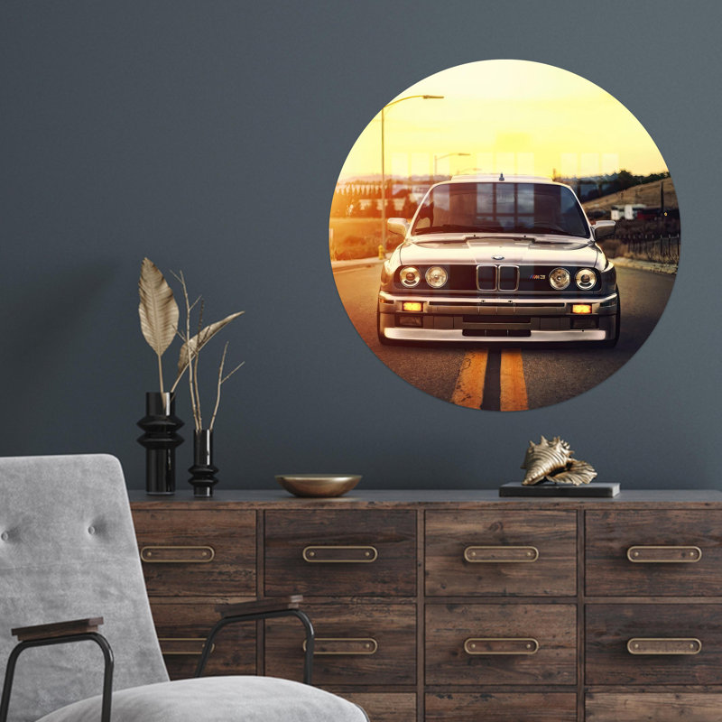 Décoration murale personnalisée en verre de style moderne avec design de voiture pour chambre de garçon