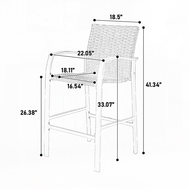Bar Stools Set with glass table