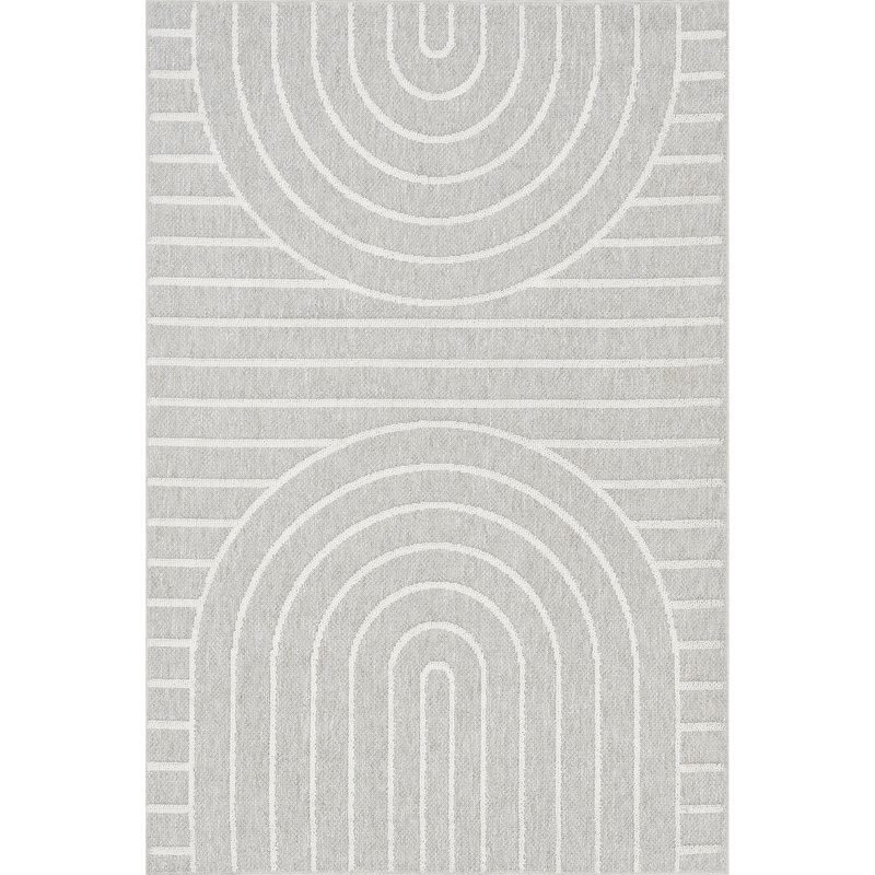 Hartlyn Modern Arches Machine Washable Area Rug, Rectangle 4' x 6'