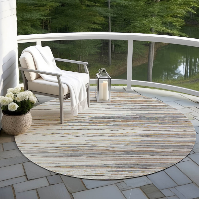  Machine Washable Indoor/Outdoor Chantille ACN996 Paprika Area Rug, Round 8'
