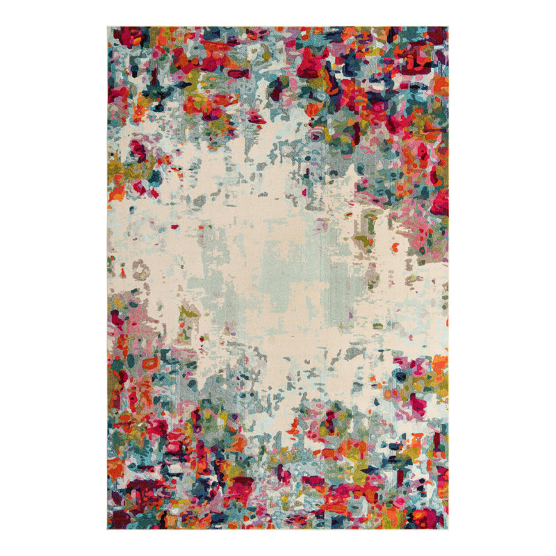 Cariel Washable Abstract Indoor Rug, Rectangle 10' x 14'