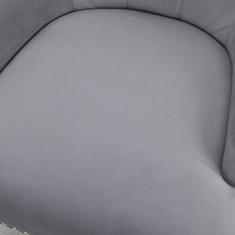 Conway 52cm H Tufted Velvet Upholstered Side Chair, Black, Velvet Silver