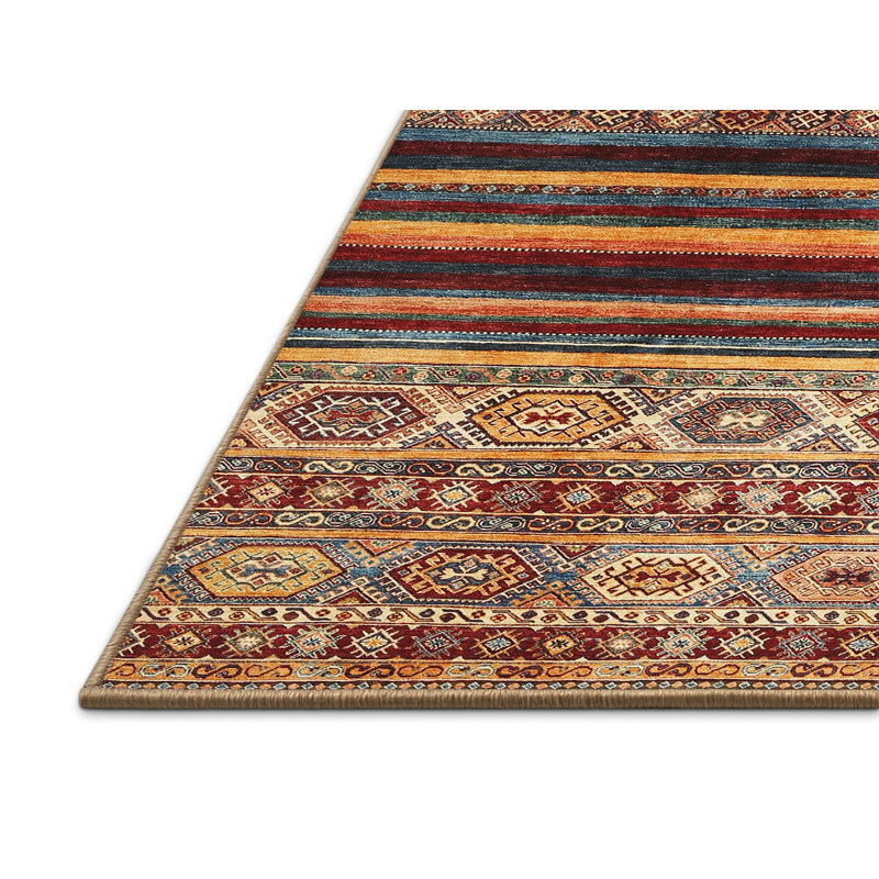 Tapis brun / jaune Southwestern, Rectangle 6 pi x 9 pi