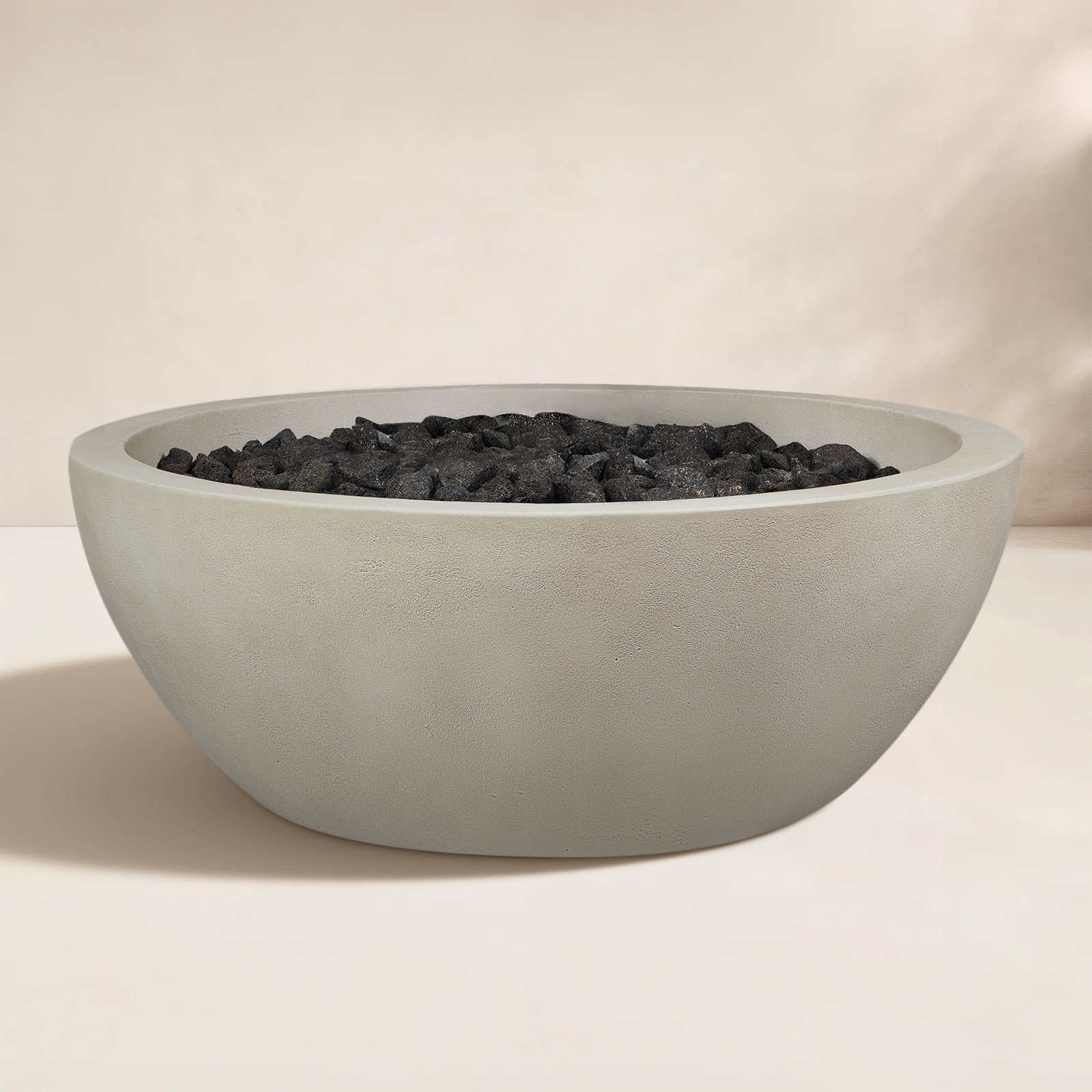 Eldora Round Fire Pit, Fog, Natural Gas, 14" H x 38" W x 38" D