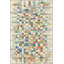Tapis multicolore à motif de cubes tissés et lavable à la machine-345949106