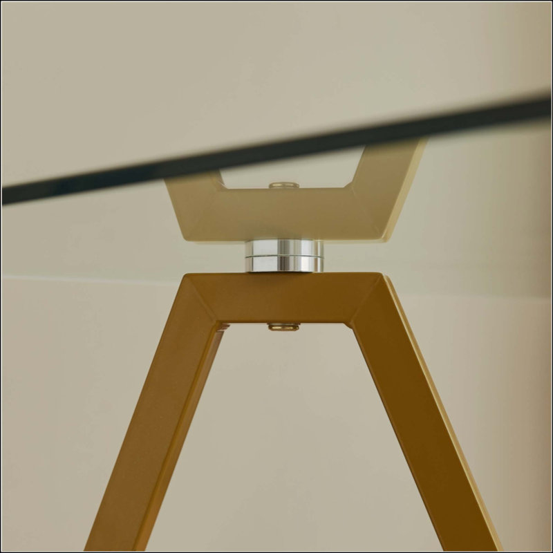 Rectangular Glass Dining Table, Suitable For 1-6 People, Modern Style Home Kitchen Dining Table, Equipped With Sturdy Metal Table Legs,Suitable For Dining Room,Living Rooms, Offices
