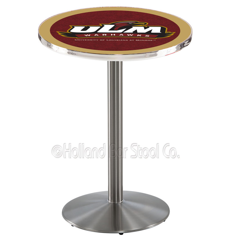 Round Metal Base Dining Table, Stainless Steel, University of Louisiana at Monroe