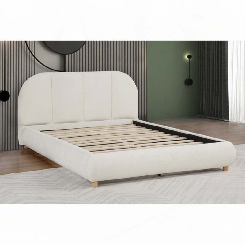 Grand lit en tissu doux en toile de jute, Ivoire ivoire