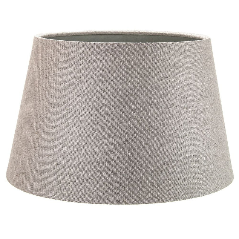 Traditional Linen Fabric Drum Shade for Pendant & Lampshade, Grey, 16cm H x 25cm W x 25cm D