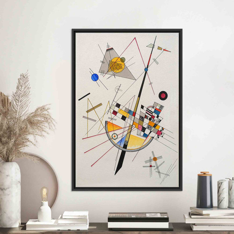 Art mural sur toile Wassily Kandinsky, Noir, noir, noir, noir, Reproduction encadrée sans passe-partout, H 94 po x l 41 po