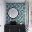Carreau de mosaïque mural aspect mosaïque en verre biseauté 10 po x 10 po Isaah
