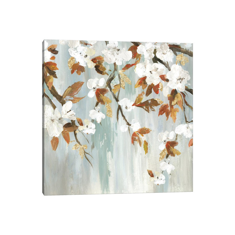 Golden Blooms III by Asia Jensen - Wrapped Canvas Painting