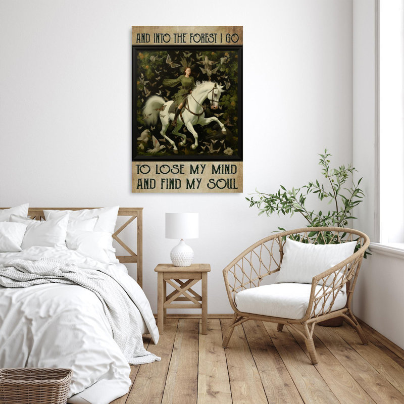 Riding Horse And Into The Forest, H 14 po x l 11 po