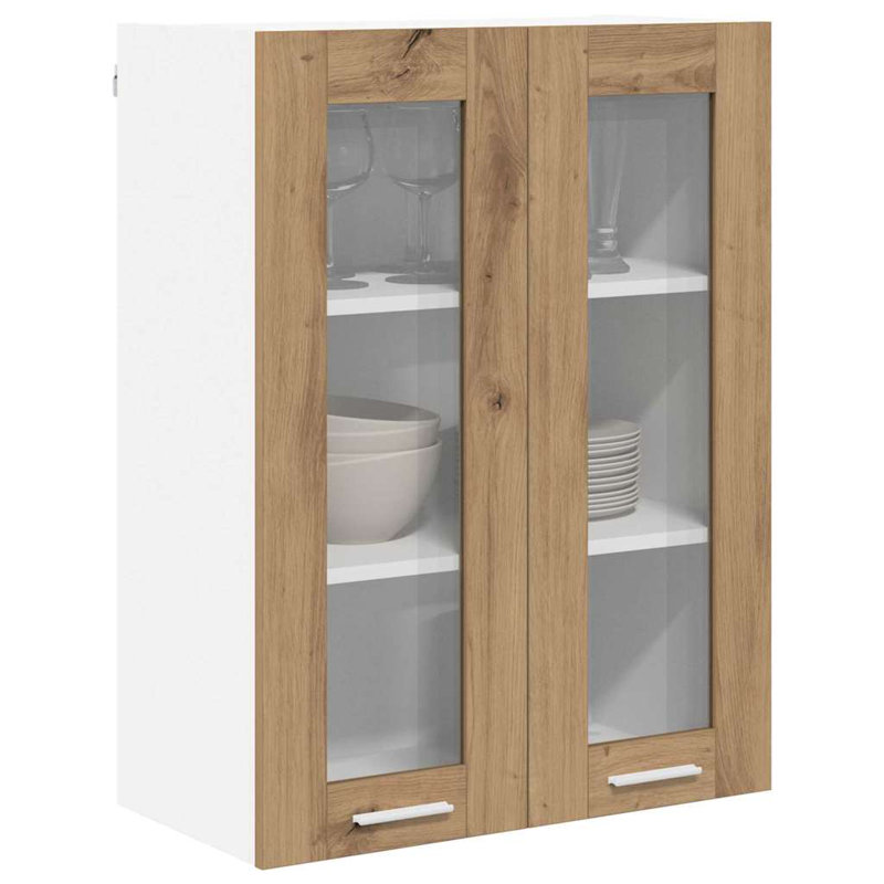 Vidaxl Hanging Cabinet With Storage Riga Grey Sonoma 60 X 31 X 80 Cm, 80cm H x 60cm W x 31cm D, Artisan Oak
