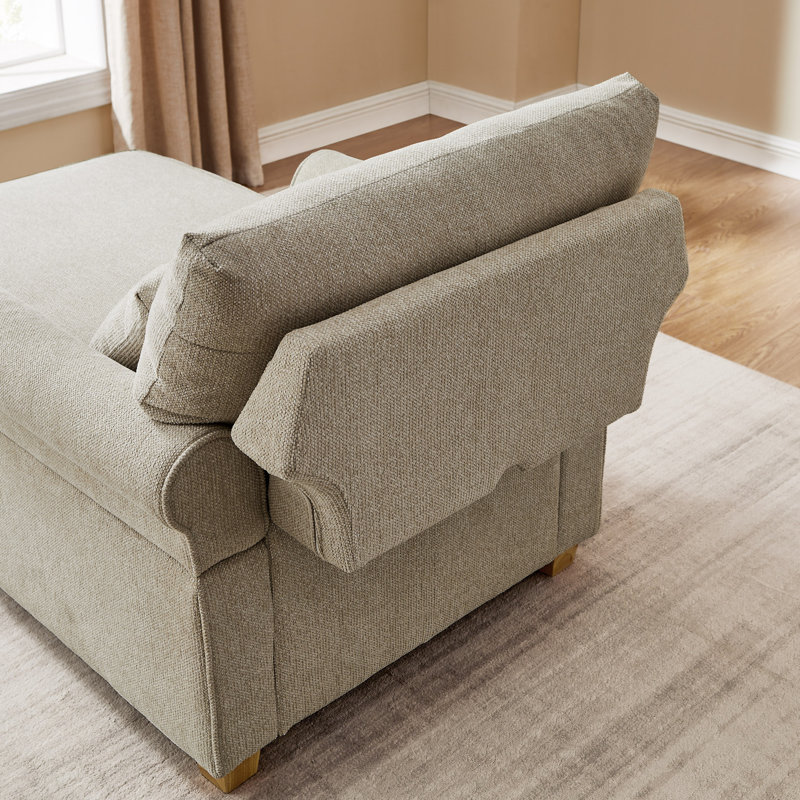 Chaise longue de rangement rembourrée de 37,4 po avec dossier réglable (ensemble de 2), Chameau